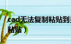 cad无法复制粘贴到另一张图（cad无法复制粘贴）