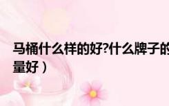 马桶什么样的好?什么牌子的好?（什么牌子的马桶好用且质量好）