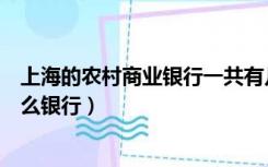 上海的农村商业银行一共有几个（上海农村商业银行属于什么银行）