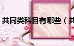 共同类科目有哪些（共同类科目是什么意思）