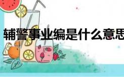 辅警事业编是什么意思（事业编是什么意思）