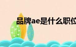 品牌ae是什么职位（ae是什么职位）