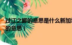 过江之鲫的意思是什么新加坡脆皮小金猪哪里找（过江之鲫的意思）