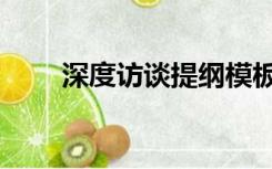 深度访谈提纲模板（访谈提纲模版）