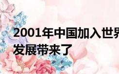 2001年中国加入世界贸易组织给中国经济的发展带来了