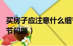 买房子应注意什么细节（买房需要注意哪些细节问题）