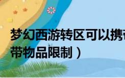 梦幻西游转区可以携带什么（梦幻西游转区携带物品限制）