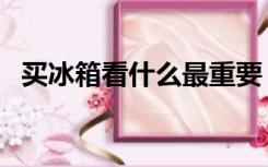 买冰箱看什么最重要（买冰箱主要看什么）
