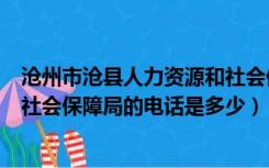 沧州市沧县人力资源和社会保障局电话（沧州市人力资源和社会保障局的电话是多少）