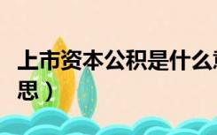 上市资本公积是什么意思（资本公积是什么意思）