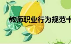 教师职业行为规范十项准则（教师职业）