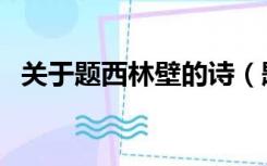 关于题西林壁的诗（题西林壁的完整诗意）