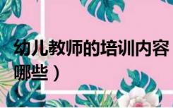 幼儿教师的培训内容（幼儿园教师培训内容有哪些）