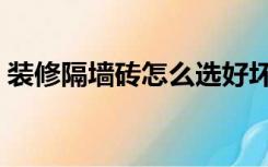 装修隔墙砖怎么选好坏（装修隔墙砖怎么选）