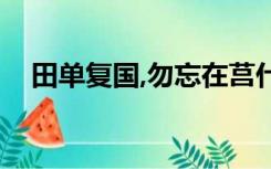田单复国,勿忘在莒什么意思（田单复国）