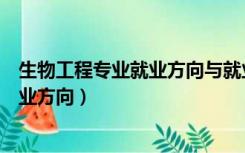 生物工程专业就业方向与就业前景怎么样（生物工程专业就业方向）