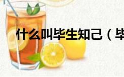 什么叫毕生知己（毕生知己是什么意思）