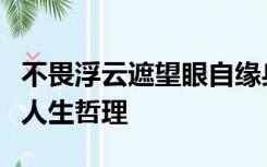 不畏浮云遮望眼自缘身在最高层揭示了什么的人生哲理