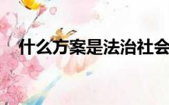 什么方案是法治社会的政治设计思想思路