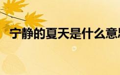 宁静的夏天是什么意思（宁静的夏天歌词）