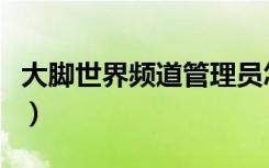 大脚世界频道管理员怎么踢人（大脚世界频道）