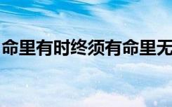 命里有时终须有命里无时莫强求下一句是什么