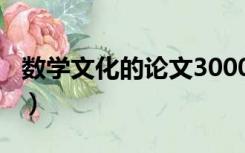 数学文化的论文3000（数学文化论文3000字）