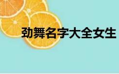 劲舞名字大全女生（好听的劲舞名字）