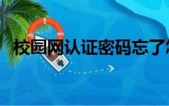 校园网认证密码忘了怎么办（校园网认证）