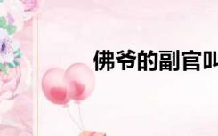佛爷的副官叫什么（佛爷）