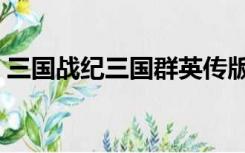 三国战纪三国群英传版本（三国战纪群英版）
