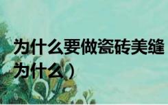 为什么要做瓷砖美缝（家里千万别做瓷砖美缝为什么）