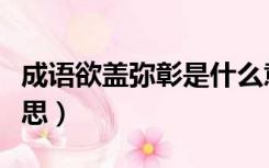 成语欲盖弥彰是什么意思（欲盖弥彰是什么意思）