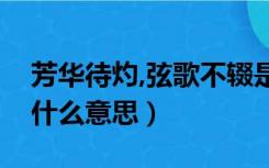 芳华待灼,弦歌不辍是什么意思（弦歌不辍是什么意思）