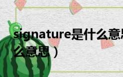 signature是什么意思翻译（signature是什么意思）