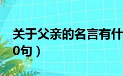 关于父亲的名言有什么（与父亲有关的名言50句）