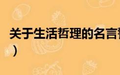 关于生活哲理的名言警句（生活中的哲理名言）