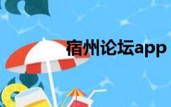 宿州论坛app（宿州论坛网）
