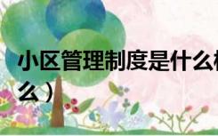 小区管理制度是什么样的（小区管理制度是什么）