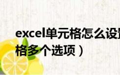 excel单元格怎么设置多个选项（excel单元格多个选项）