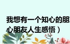 我想有一个知心的朋友500字（我好想有个知心朋友人生感悟）