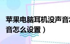 苹果电脑耳机没声音怎么设置（电脑耳机没声音怎么设置）