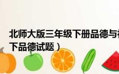北师大版三年级下册品德与社会教案（北师大版小学三年级下品德试题）