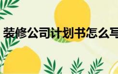装修公司计划书怎么写（公司计划书怎么写）