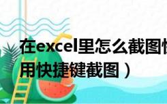 在excel里怎么截图快捷键（如何在excel 中用快捷键截图）