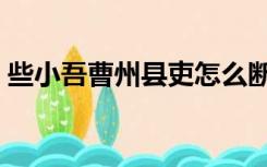 些小吾曹州县吏怎么断句（些小吾曹州县吏）