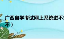 广西自学考试网上系统进不去了（广西自学考试网上系统进不）