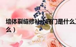 墙体裂缝修补小窍门是什么工具（墙体裂缝修补小窍门是什么）