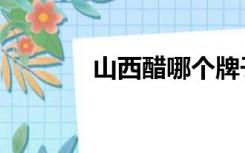 山西醋哪个牌子好（山西醋）