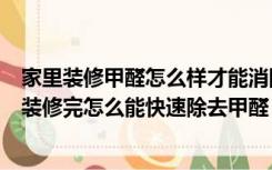 家里装修甲醛怎么样才能消除的快（甲醛有哪些危害家里刚装修完怎么能快速除去甲醛）